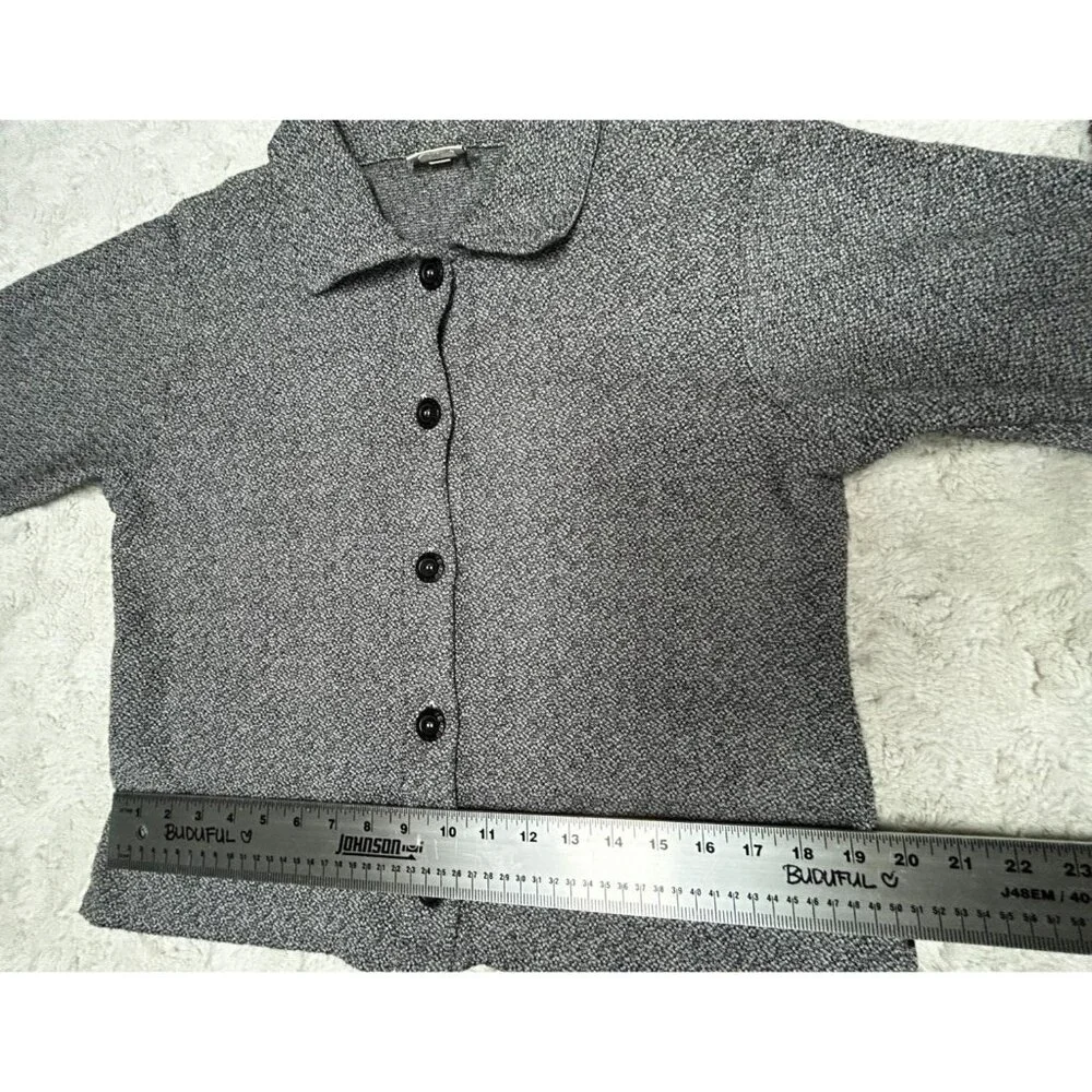 Habitat Women Button Front Jacket Small Long Sleeve Textured Cotton Blend Gray - Picture 8 of 9